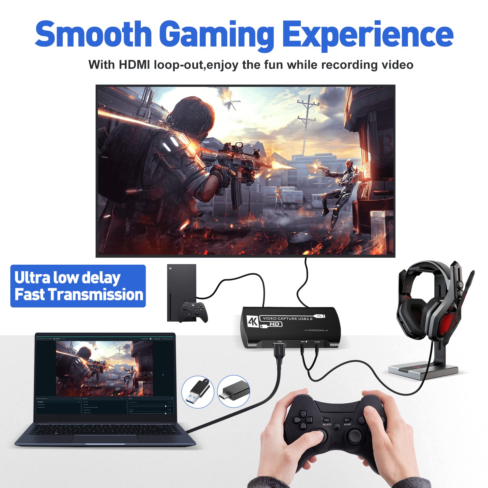 Amazon.co.jp: PACOXI 4K キャプチャーカード Nintendo Switch用